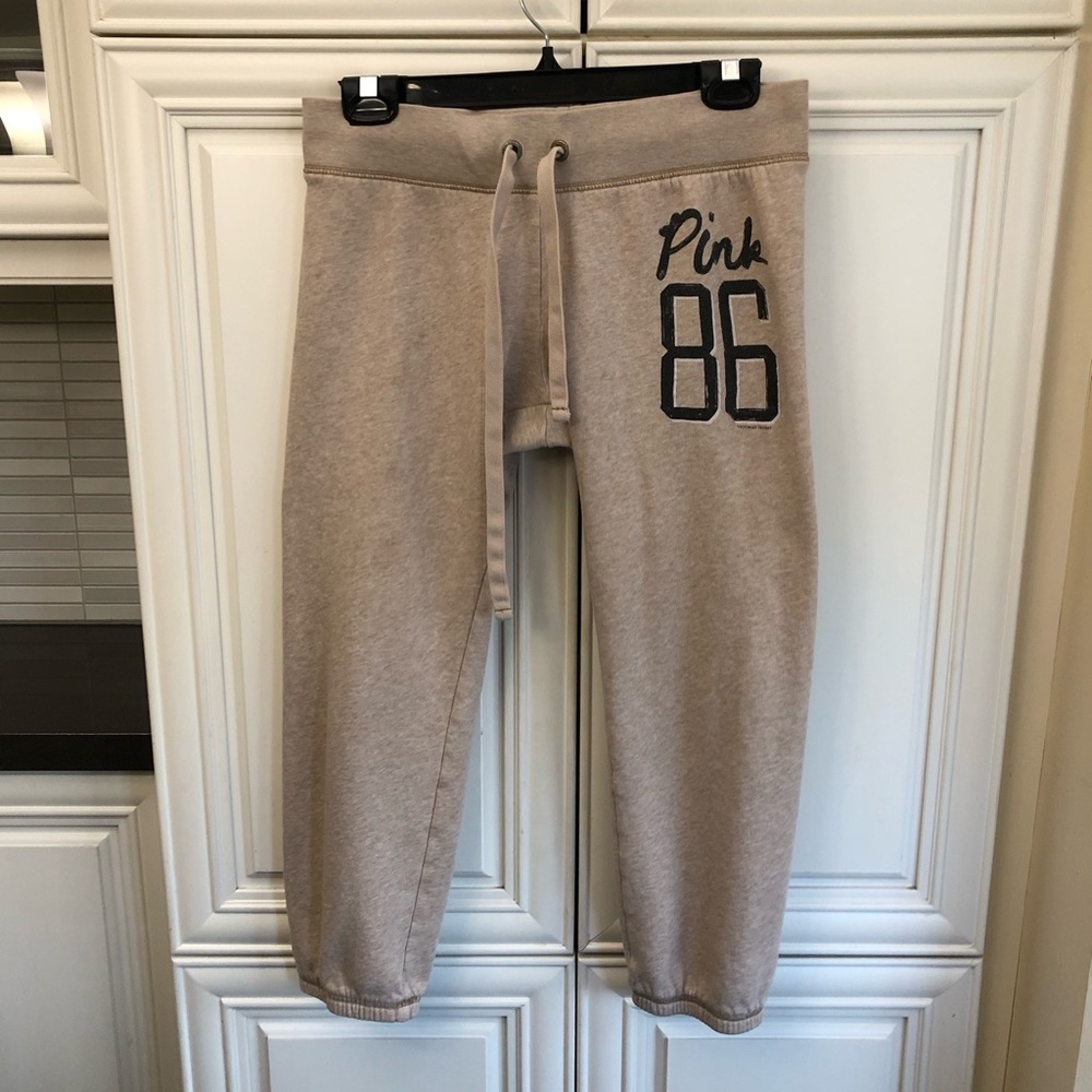 Pink Victoria’s Secret women’s crop sweatpants
